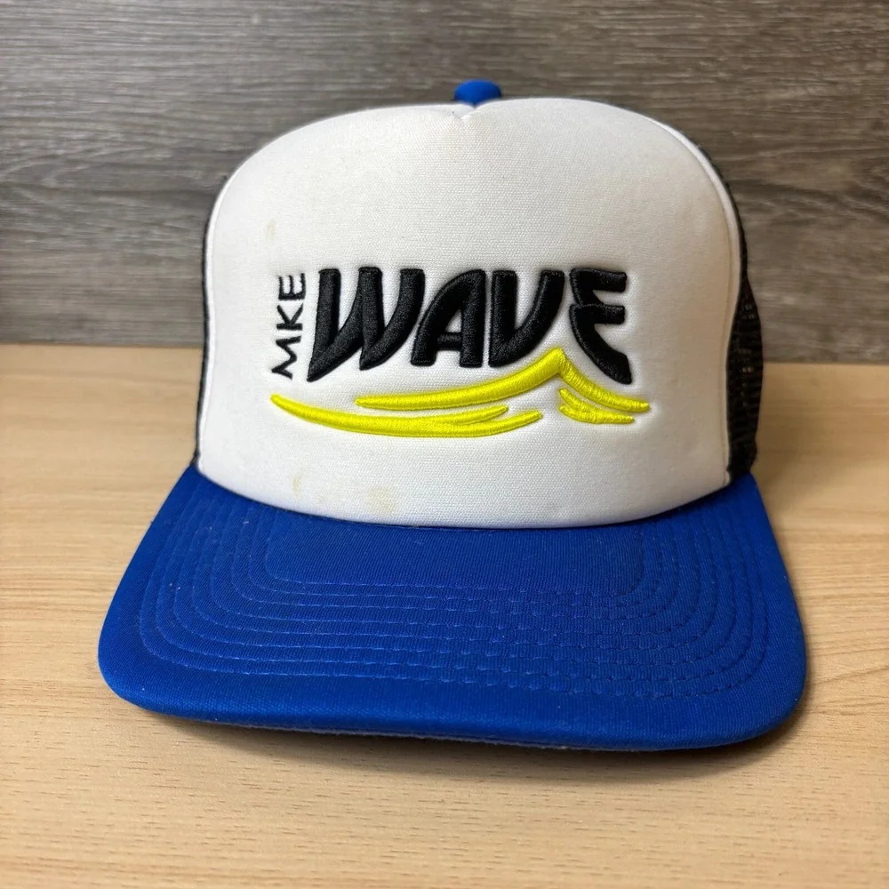 Milwaukee Wave Hat Cap Snapback Trucker Blue MASL Professional Soccer